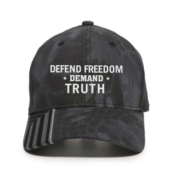 Defend Freedom Demand Truth Premium Embroidered Hat For Cheap - Image 2