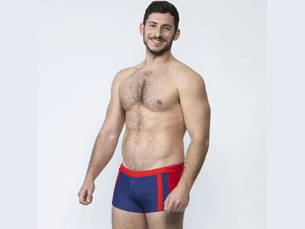 Gay Swim Trunks | TADDLEE Swimwear Contrast Color Square Cut Swim Trunks Cheap - Image 2