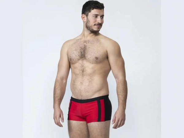 Gay Swim Trunks | TADDLEE Swimwear Contrast Color Square Cut Swim Trunks Cheap - Image 4
