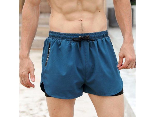 Gay Gym Shorts | DESMIIT Activewear Zipper Pocket Lined Workout Shorts on Sale
