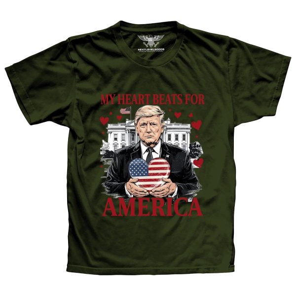 My Heart Beats For America Premium T-Shirt For Sale - Image 3