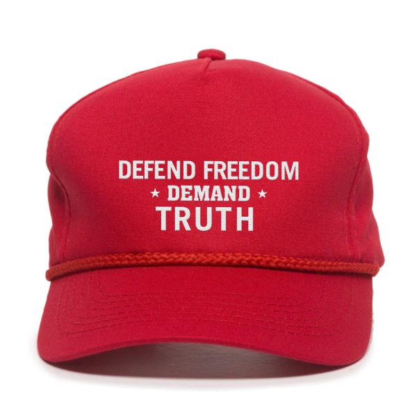 Defend Freedom Demand Truth Premium Embroidered Hat For Cheap - Image 4