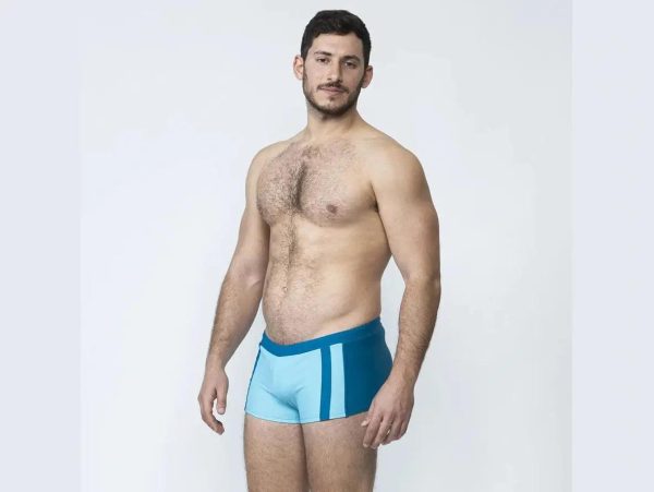 Gay Swim Trunks | TADDLEE Swimwear Contrast Color Square Cut Swim Trunks Cheap