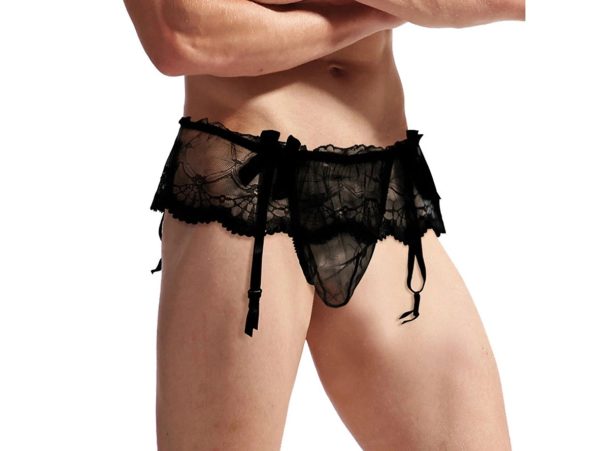 Gay Lingerie | Sexy Lace High Cut Thong Skirt For Cheap - Image 5