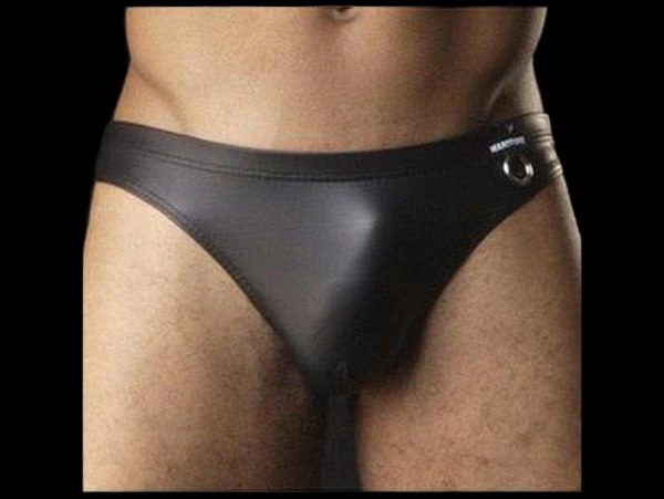 Gay Thongs | Soft Low Rise Faux Leather Thongs Online Sale