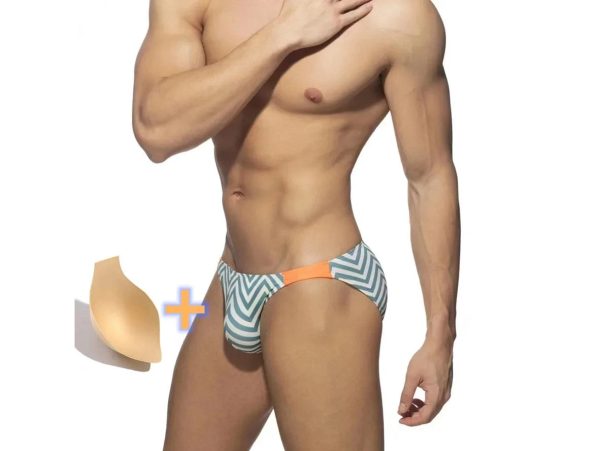 Gay Swim Bikinis | DESMIIT Color Block Pushup Pad Swim Bikinis Supply - Image 3