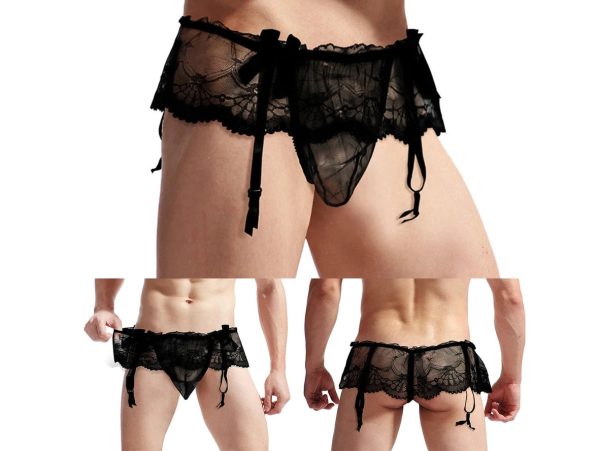 Gay Lingerie | Sexy Lace High Cut Thong Skirt For Cheap - Image 4