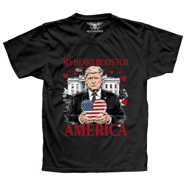 My Heart Beats For America Premium T-Shirt For Sale