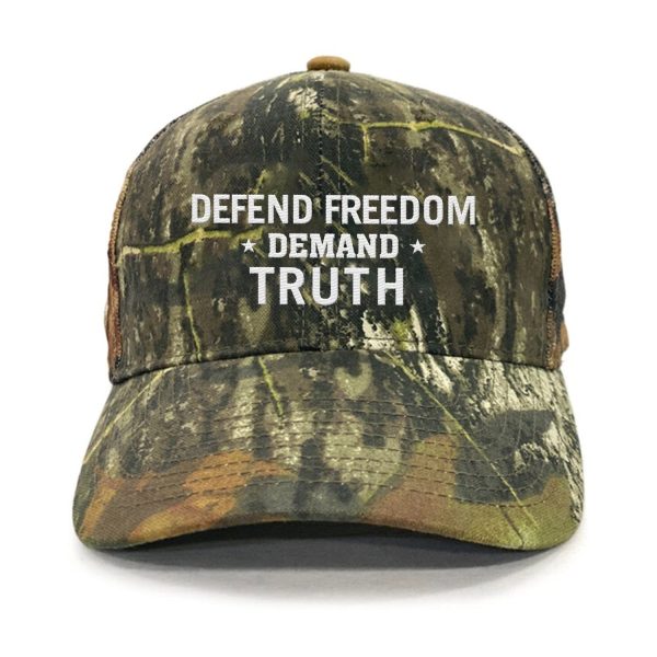 Defend Freedom Demand Truth Premium Embroidered Hat For Cheap - Image 3